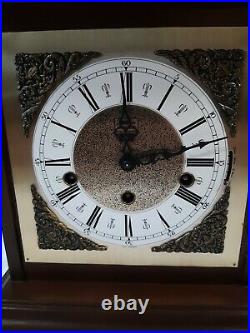 Vintage German Westminster 3 Linden Chime Mantel 2 Jewel Clock 8-Day