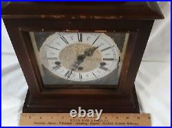 Vintage German Westminster 3 Linden Chime Mantel 2 Jewel Clock 8-Day