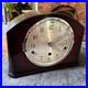 Vintage German Westminster Chime Mantel Clock 5 Rod Art Deco Serviced Working