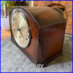 Vintage German Westminster Chime Mantel Clock 5 Rod Art Deco Serviced Working