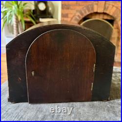 Vintage German Westminster Chime Mantel Clock 5 Rod Art Deco Serviced Working