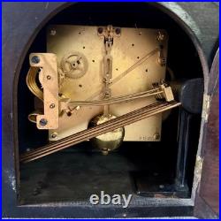 Vintage German Westminster Chime Mantel Clock 5 Rod Art Deco Serviced Working
