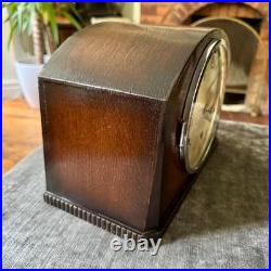 Vintage German Westminster Chime Mantel Clock 5 Rod Art Deco Serviced Working