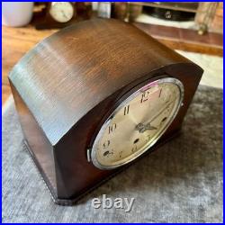 Vintage German Westminster Chime Mantel Clock 5 Rod Art Deco Serviced Working