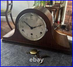 Vintage German Westminster Chime Mantel Clock Serviced Rich Tone Working