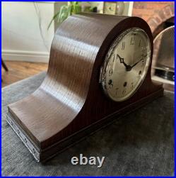 Vintage German Westminster Chime Mantel Clock Serviced Rich Tone Working
