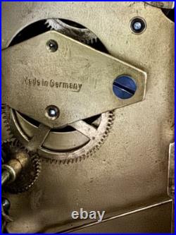 Vintage German Westminster Chime Mantel Clock Serviced Rich Tone Working