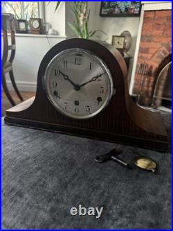 Vintage German Westminster Chime Mantel Clock Serviced Rich Tone Working