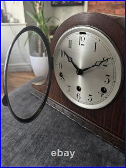 Vintage German Westminster Chime Mantel Clock Serviced Rich Tone Working