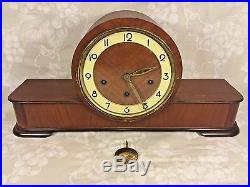 Vintage German Wood Case Mantel Clock by Forestville Westminster Chimes Runs