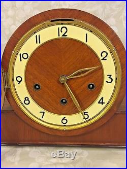 Vintage German Wood Case Mantel Clock by Forestville Westminster Chimes Runs