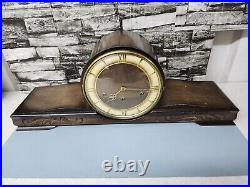 Vintage Germany Art Deco Chime 5 Hammers Mantle Clock Works. No Key