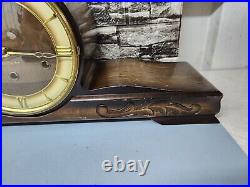 Vintage Germany Art Deco Chime 5 Hammers Mantle Clock Works. No Key