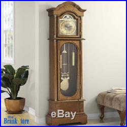 Vintage Grandfather Clock Floor Pendulum Chimes Traditional Home Wood Decor