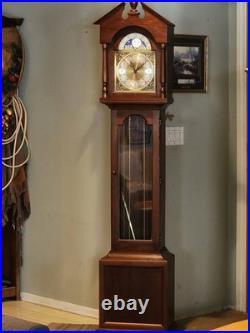 Vintage Grandfather clock Emperor West German Model, Walnut B122/18 READ