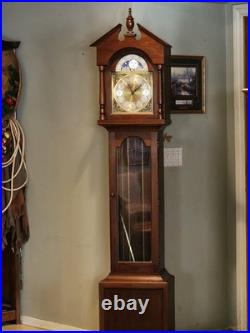Vintage Grandfather clock Emperor West German Model, Walnut B122/18 READ