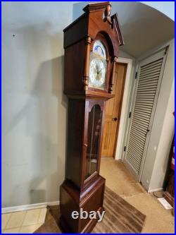 Vintage Grandfather clock Emperor West German Model, Walnut B122/18 READ
