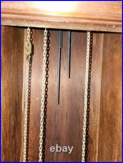 Vintage Grandfather clock Emperor West German Model, Walnut B122/18 READ