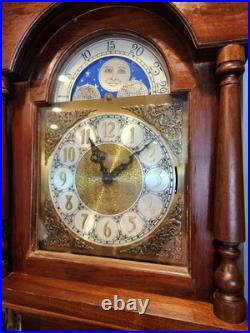 Vintage Grandfather clock Emperor West German Model, Walnut B122/18 READ
