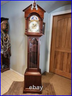 Vintage Grandfather clock Emperor West German Model, Walnut B122/18 READ