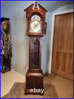 Vintage Grandfather clock Emperor West German Model, Walnut B122/18 READ