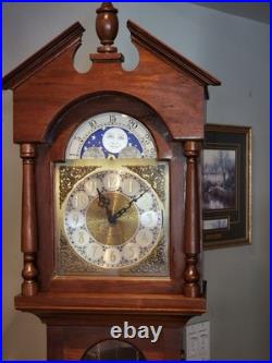 Vintage Grandfather clock Emperor West German Model, Walnut B122/18 READ