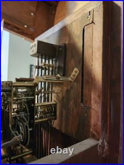 Vintage Grandfather clock Emperor West German Model, Walnut B122/18 READ