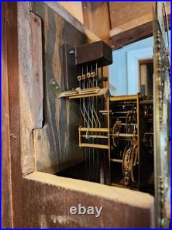 Vintage Grandfather clock Emperor West German Model, Walnut B122/18 READ