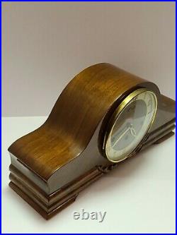 Vintage HERMLE German Mid Century Modern Westminster Chime Mantel Clock Germany