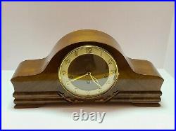 Vintage HERMLE German Mid Century Modern Westminster Chime Mantel Clock Germany