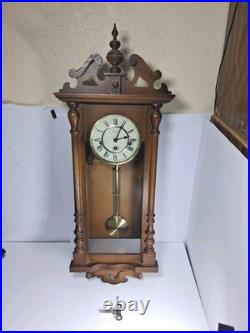 Vintage HERMLE Westminster Chime Pendulum Wall Clock &Key Parts Repair Works 31