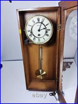 Vintage HERMLE Westminster Chime Pendulum Wall Clock &Key Parts Repair Works 31