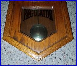 Vintage HOWARD MILLER Regulator Westminster Chime Clock Oak Casing #612-533