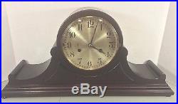 Vintage Hamburg American Clock Co Tambour Case Clock Running Westminster Chimes