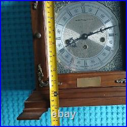 Vintage Hamilton 340-020 Westminster Chime 8 Day West Wood Mantel Clock