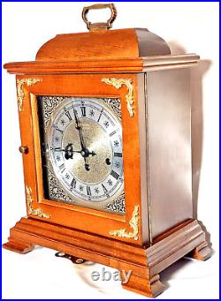 Vintage Hamilton Chiming Mantle Clock WORKS WINDS Keeps Time Westminster Chimes