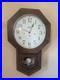 Vintage Hamilton Head Master School House Wall Clock Westiminster Key Pendulum