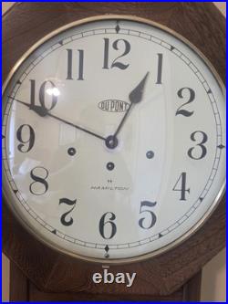Vintage Hamilton Head Master School House Wall Clock Westiminster Key Pendulum Vintage Hamilton Head Master School House Wall Clock Westiminster Key Pendulum