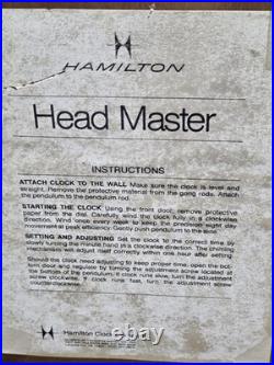 Vintage Hamilton Head Master Wall Clock Westminster Chimes Exceptional Condition