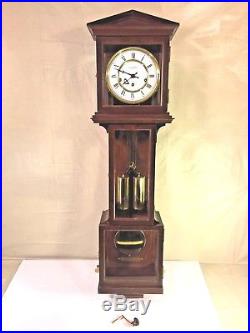 Vintage Hamilton Reg Wall Clock with Westminster Chimes Weights & Spring Driven