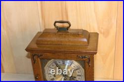 Vintage Hamilton Solid Hardwood Westminster Chime Bracket Clock 1979 Works