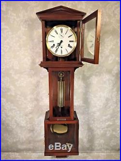 Vintage Hamilton Wall Clock with Westminster Chimes Weight and Spring Driven