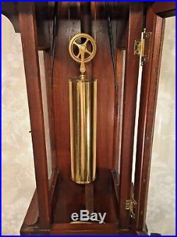 Vintage Hamilton Wall Clock with Westminster Chimes Weight and Spring Driven