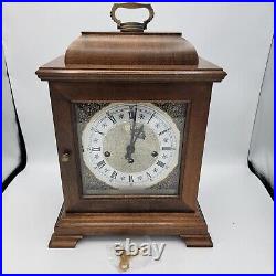 Vintage Hamilton Wood Mantle Clock Franz Hermle 2 Jewels 340-020 New Key