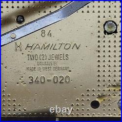 Vintage Hamilton Wood Mantle Clock Franz Hermle 2 Jewels 340-020 New Key