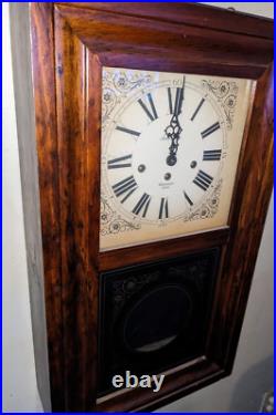 Vintage Harris & Mallow Westminster Chime Wall Clock with Key Franz Hermle