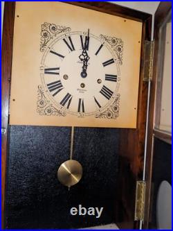 Vintage Harris & Mallow Westminster Chime Wall Clock with Key Franz Hermle