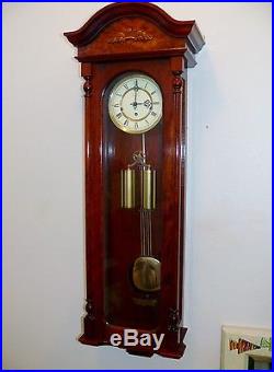 Vintage Hermle 2 Weight Driven Westminster Chime 4/4 Wall Clock West Germany