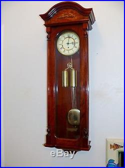 Vintage Hermle 2 Weight Driven Westminster Chime 4/4 Wall Clock West Germany