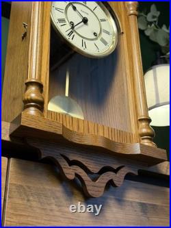 Vintage Hermle German Westminster Chiming Musical Regulator Wooden Wall Clock